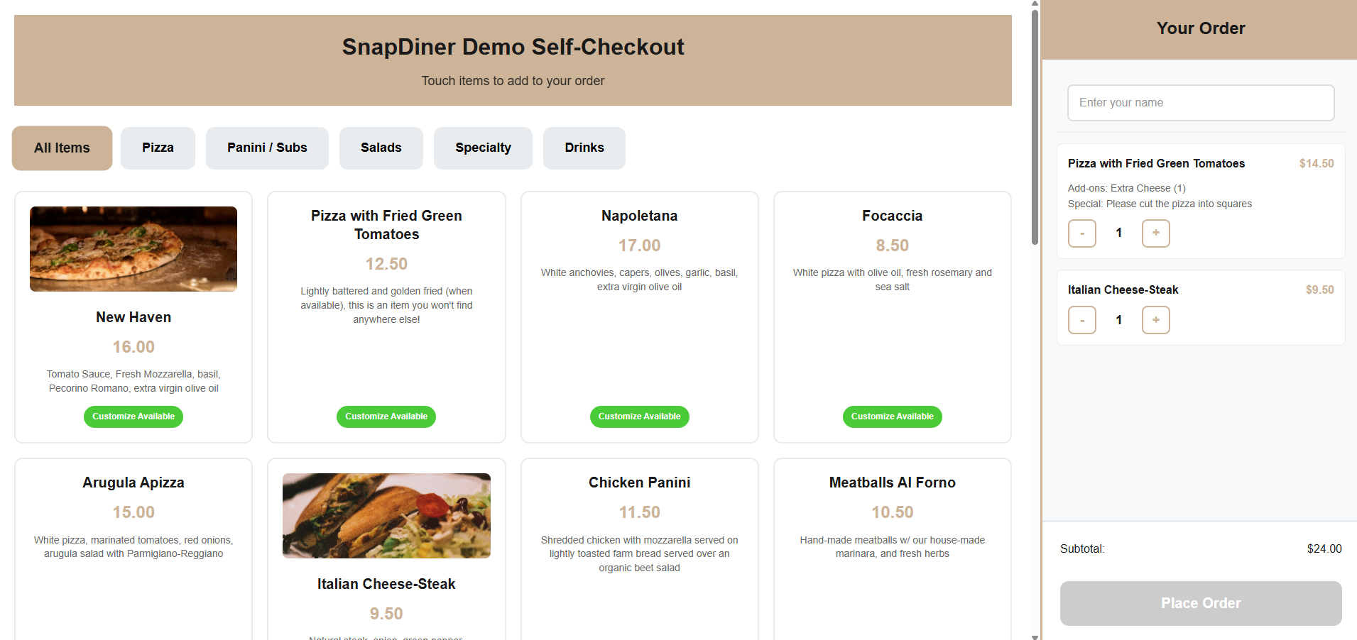 Self Checkout Demo